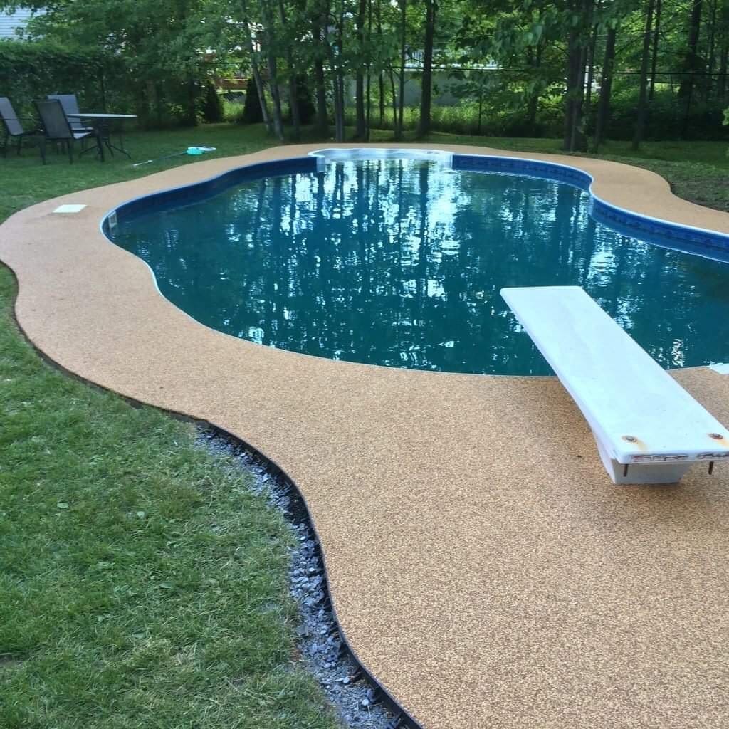 How long does rubber pool decking last?